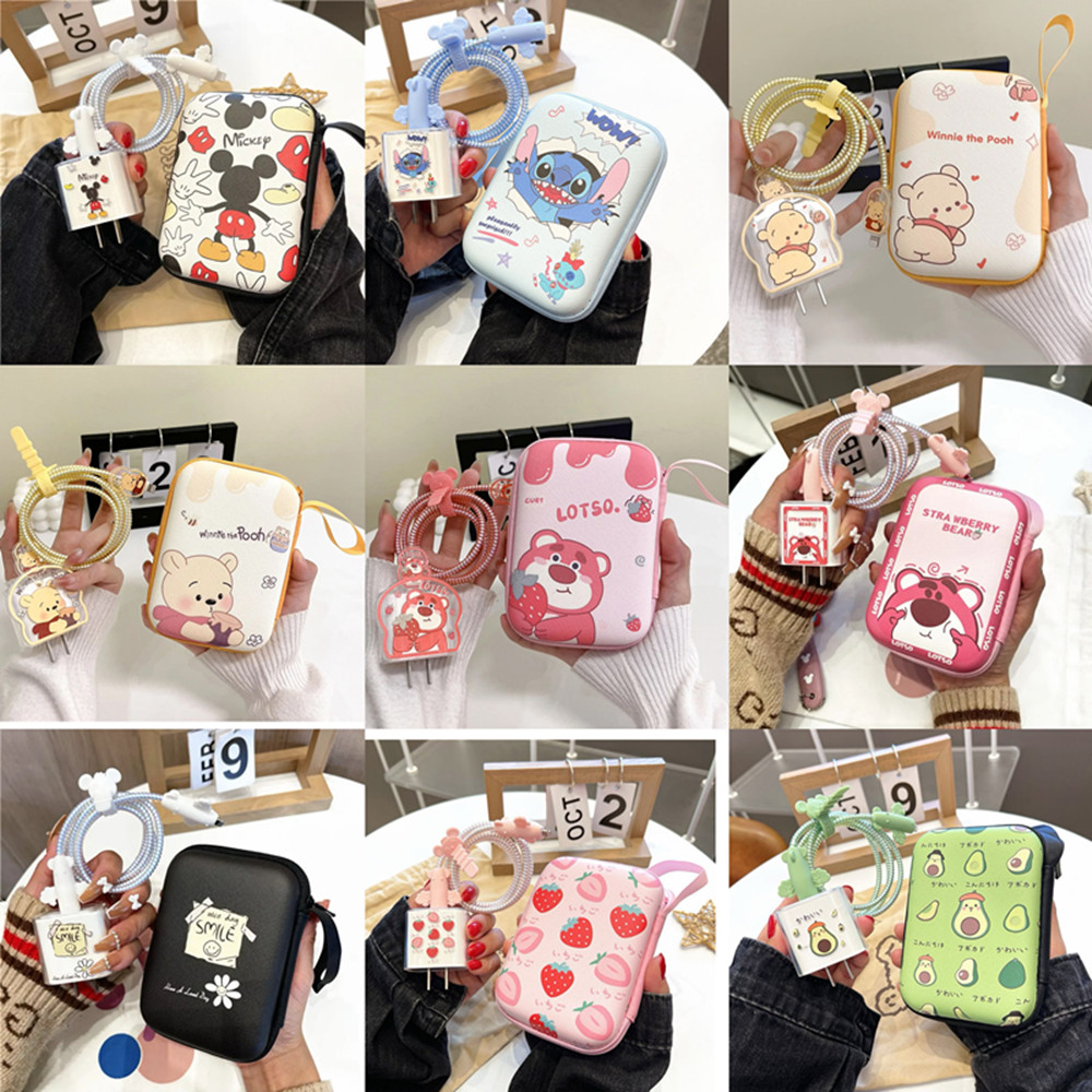Phone Accessories Box Set - Мультяшный протектор кабеля для iPhone /